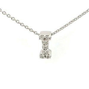 18k White Gold Love Letter "I" Diamond Necklace